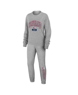 Women's Gray Cleveland Guardians Knitted Lounge Set