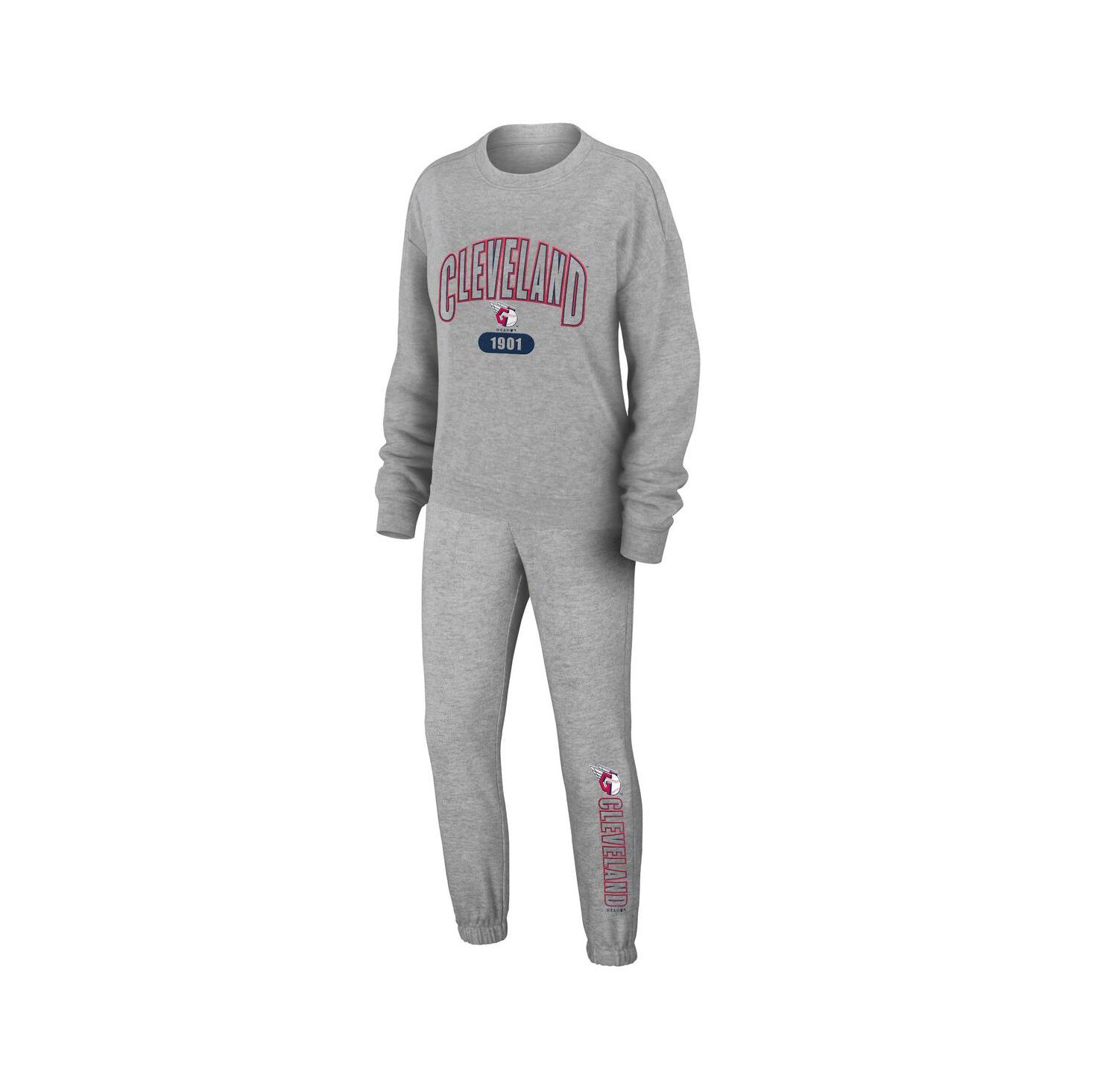 Women's Gray Cleveland Guardians Knitted Lounge Set