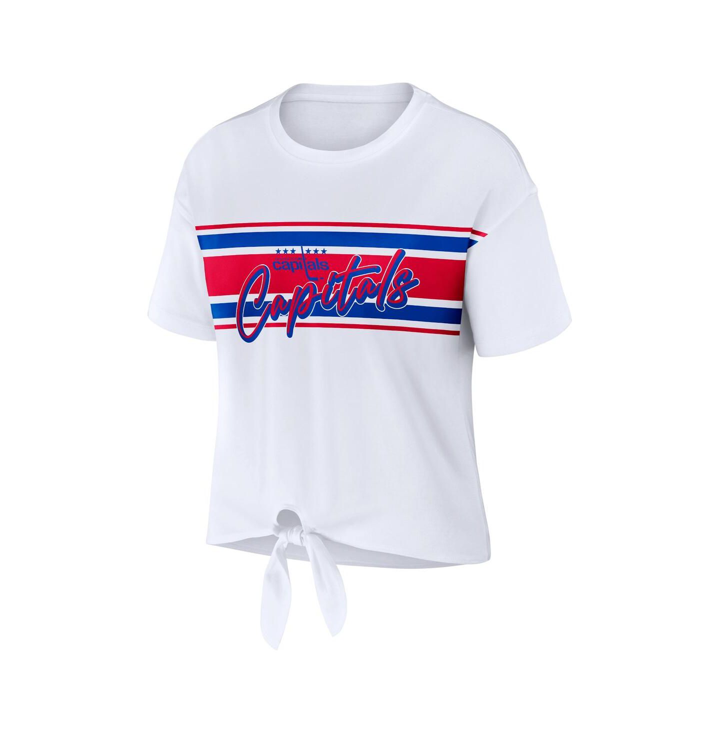 Женская футболка WEAR by Erin Andrews White Washington Capitals Front Knot — фото 3