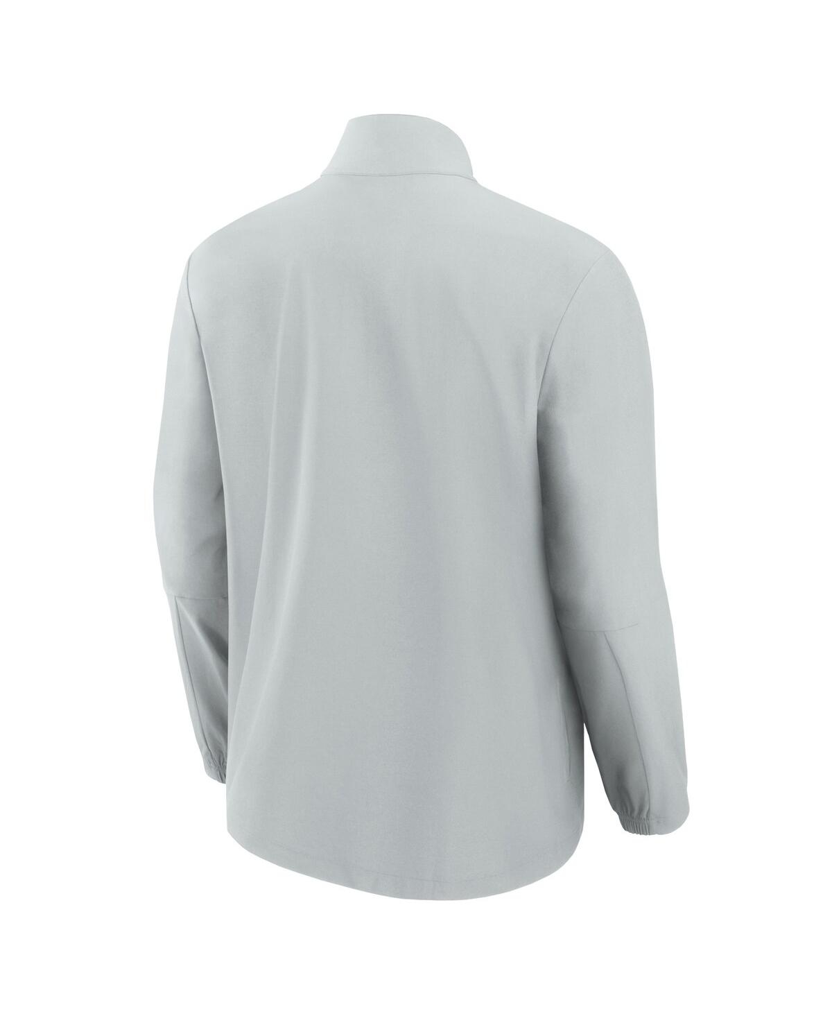 Fanatics Men's Gray Miami Dolphins Front Office Woven Quarter-zip Jacket In Gray