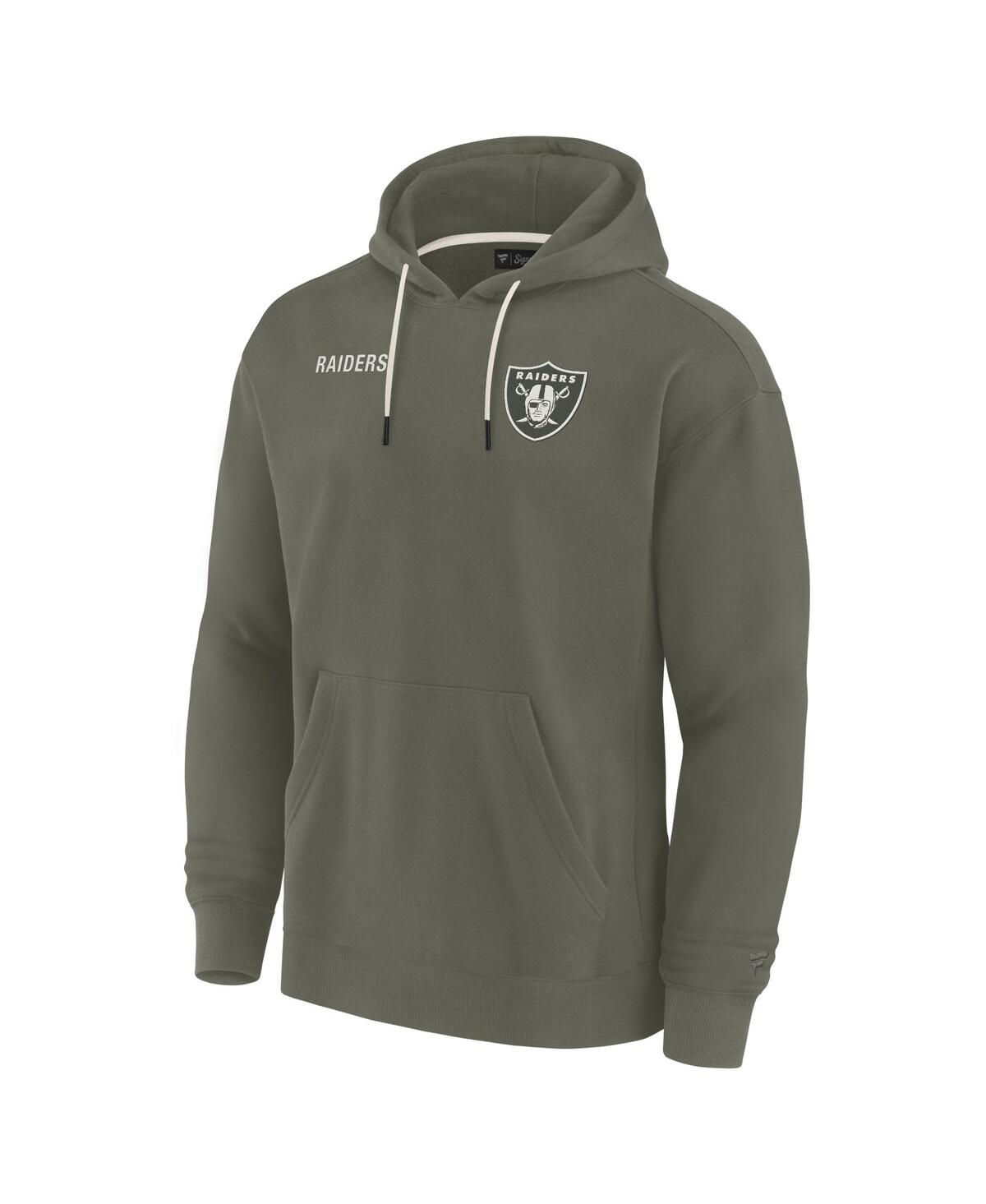 Shop Fanatics Men's And Women's Olive Las Vegas Raiders Elements Super Soft Fleece Pullover Hoodie