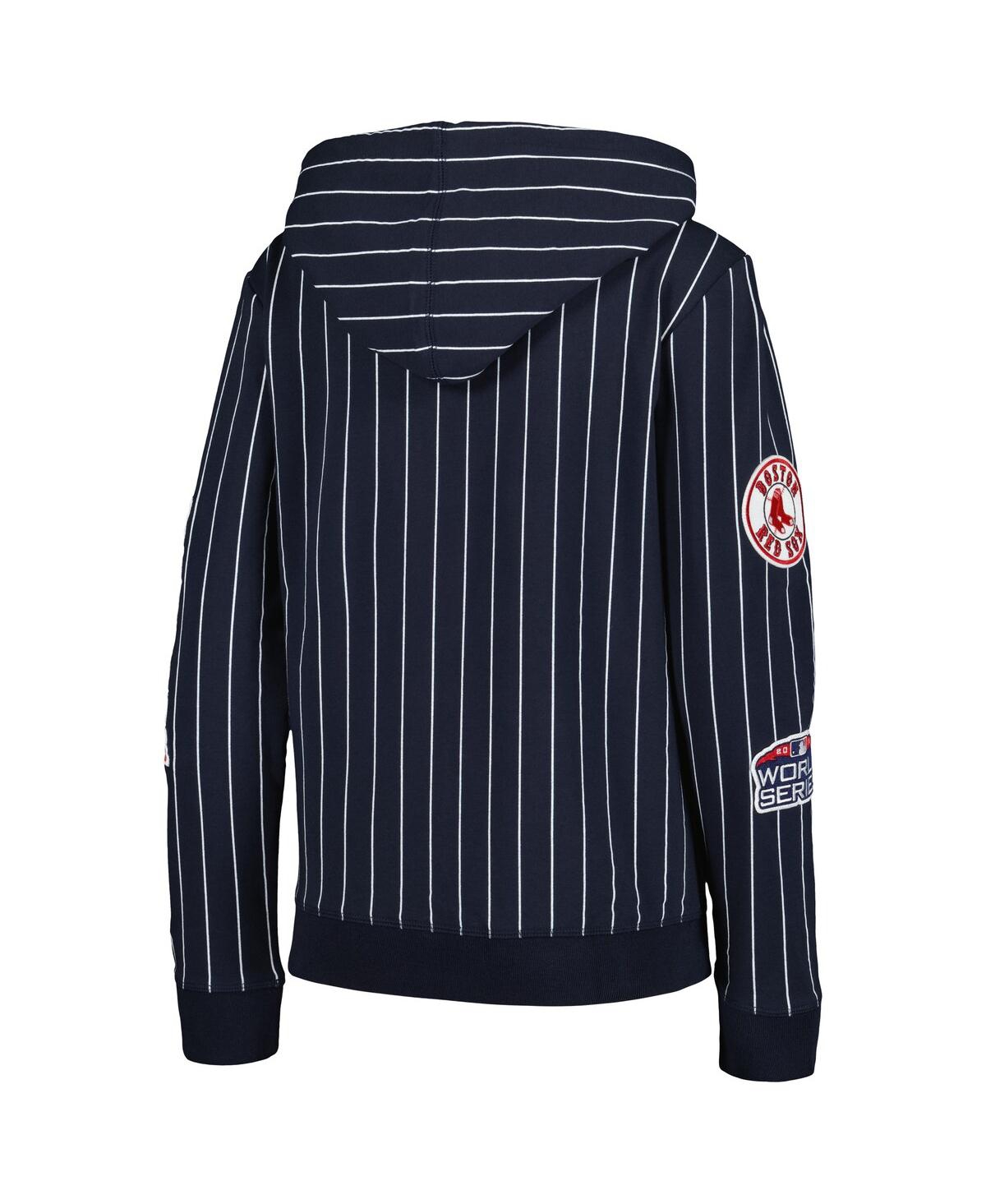 NEW ERA WOMEN'S NAVY BOSTON RED SOX PINSTRIPE TRI-BLEND FULL-ZIP JACKET 