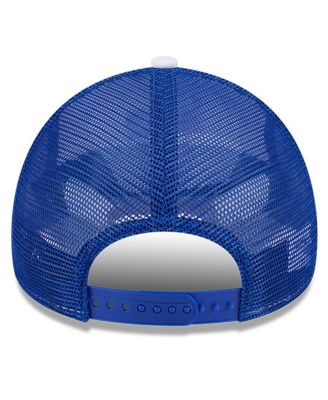 Men's White/Royal Philadelphia 76ers Court Sport Foam A-Frame 9FORTY Adjustable Trucker Hat