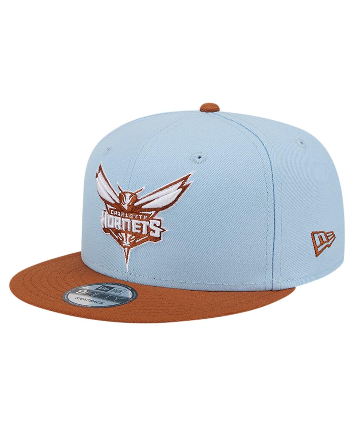 NEW ERA MEN'S LIGHT BLUE/BROWN CHARLOTTE HORNETS 2-TONE COLOR PACK 9FIFTY SNAPBACK HAT 
