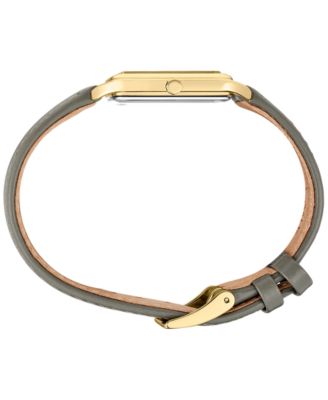 Women's Essentials Gray Leather Strap Watch 26mm x 35mm