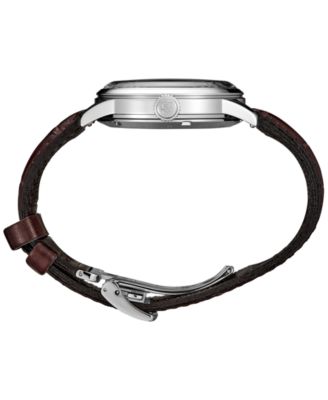 Men's Automatic Presage Cocktail Time Brown Leather Strap Watch 40mm