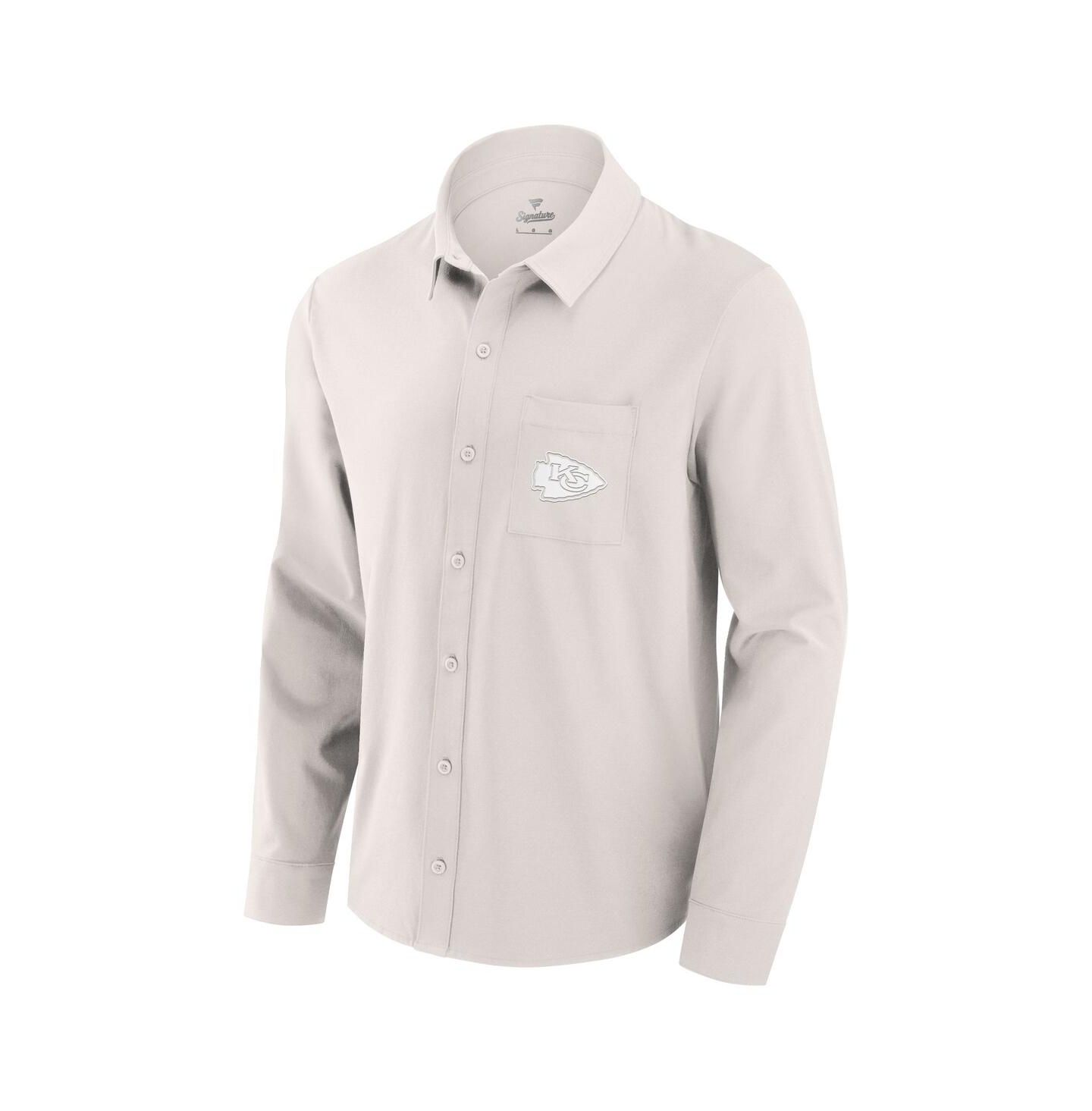 Мужская рубашка Fanatics Cream Kansas City Chiefs Front Office Long Sleeve Button-Up — фото 2