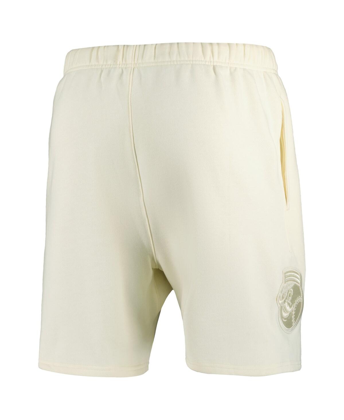 Pro Standard Men's Cream Cincinnati Reds Neutral Fleece Shorts In Gold
