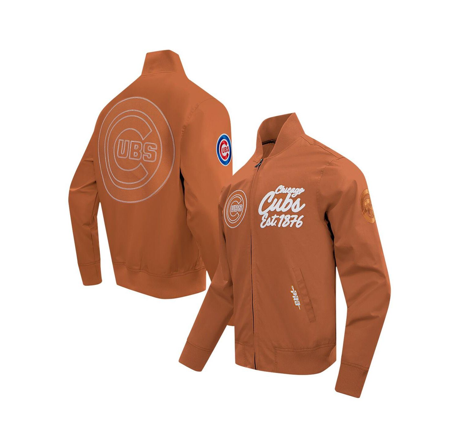 Men's Brown Chicago Cubs Paint The City Twill Full-Zip Jacket