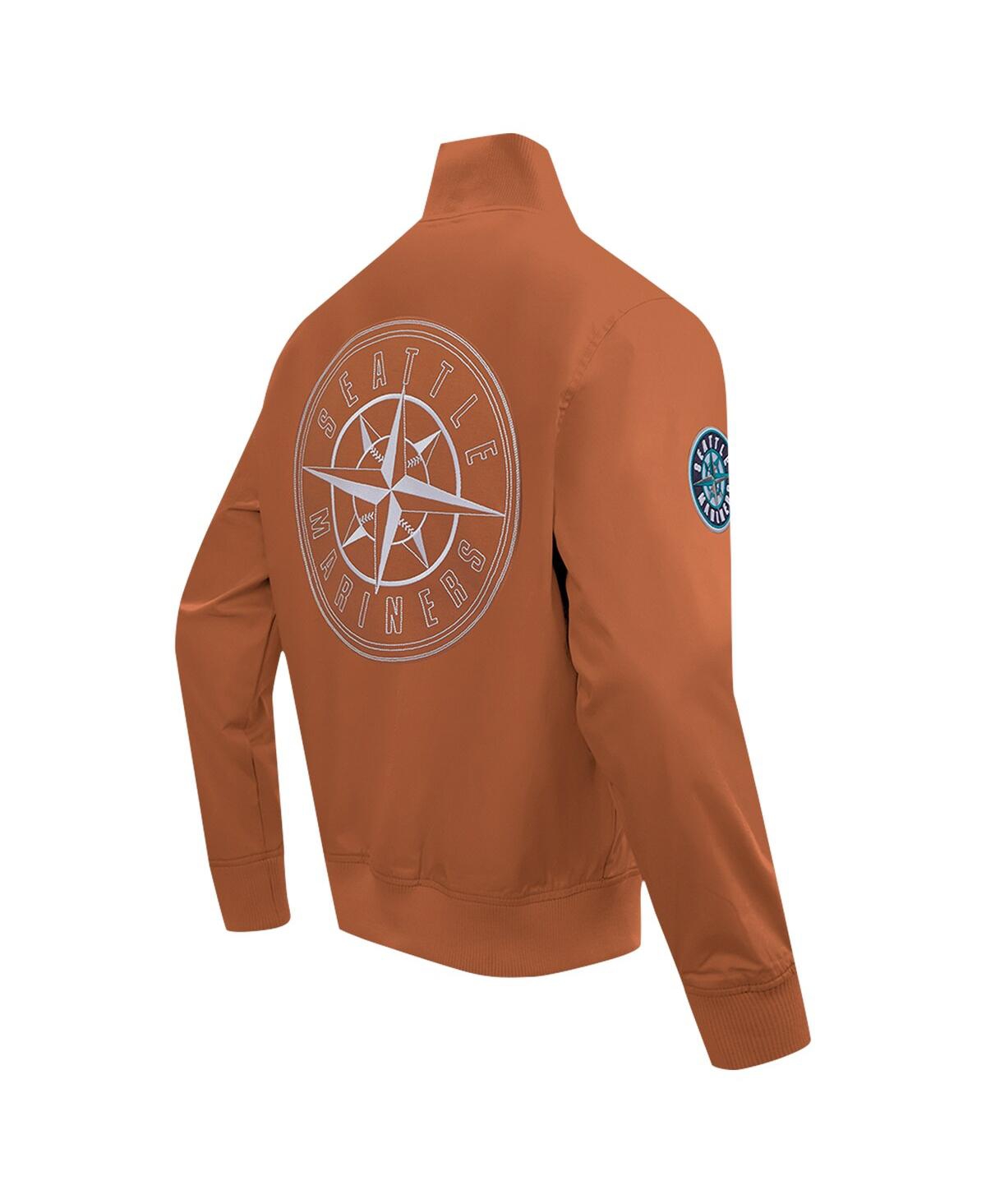 Pro Standard Men's Brown Seattle Mariners Paint The City Twill Full-zip Jacket In Brown