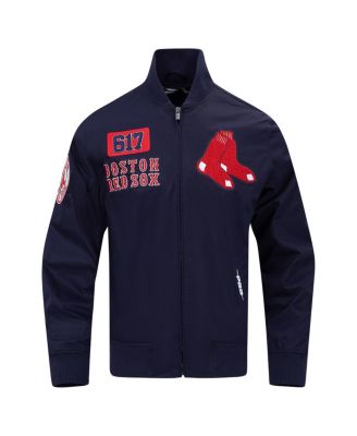 Men's Navy Boston Red Sox Area Code Twill Full-Zip Jacket