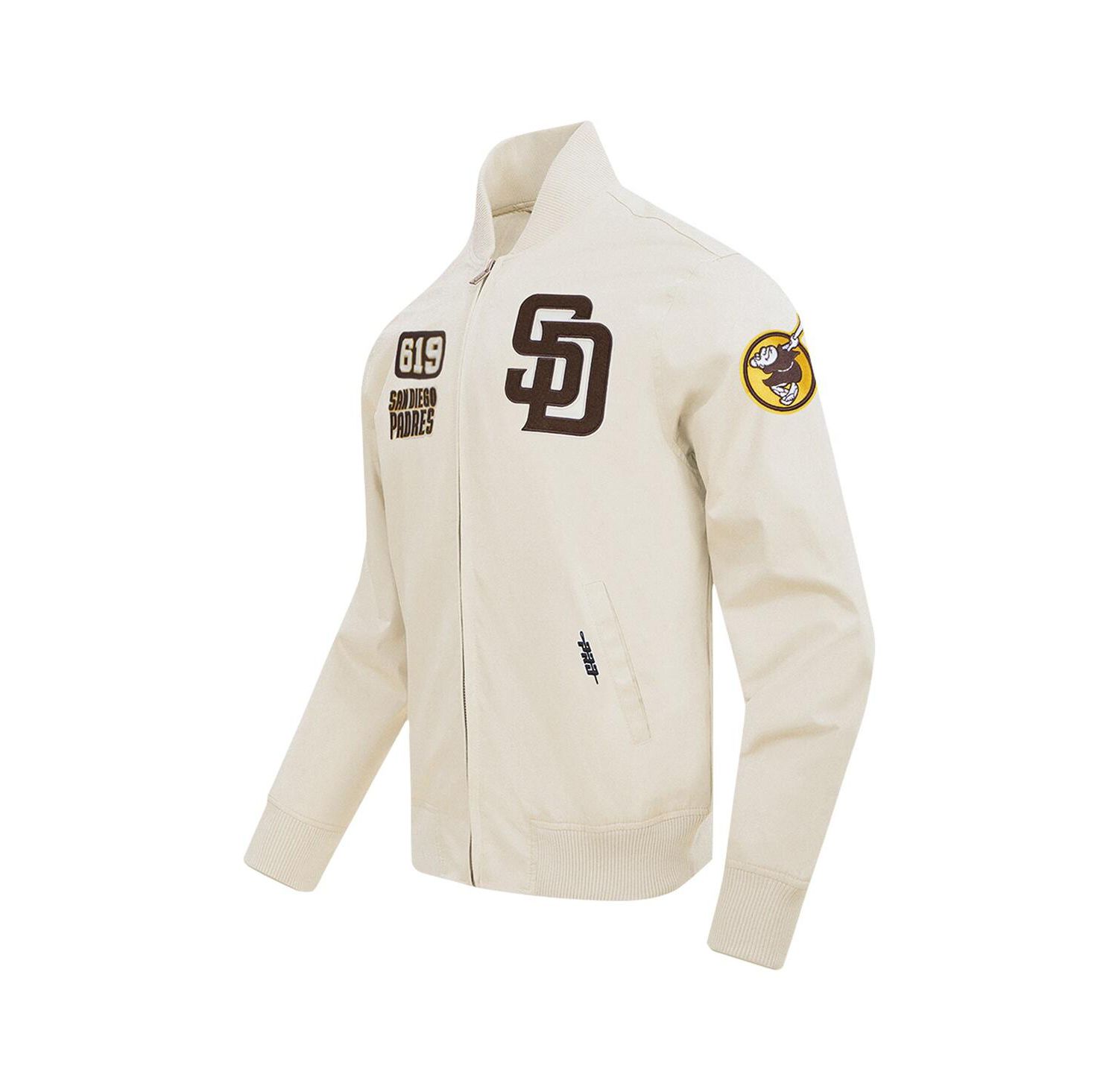 Men's Cream San Diego Padres Area Code Twill Full-Zip Jacket