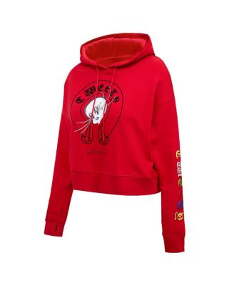 Women's Looney Tunes Tweety Bird Cropped Pullover Hoodie