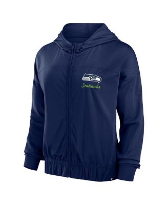 Women's College Navy Seattle Seahawks Script Lock Full-Zip Hoodie