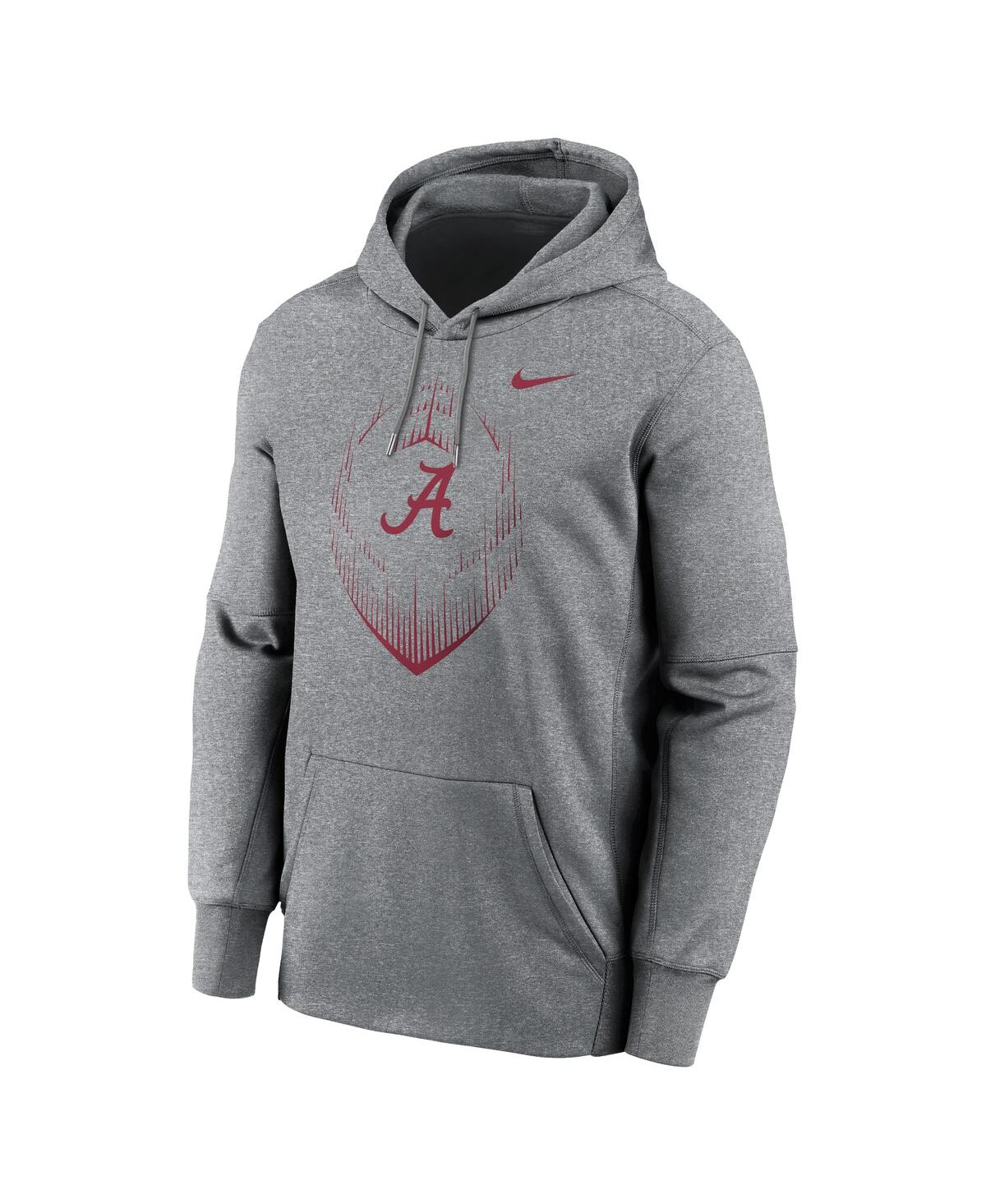 Nike Men'sAlabama Crimson Tide Football Icon Performance Fleece Pullover Hoodie - Heather Gray