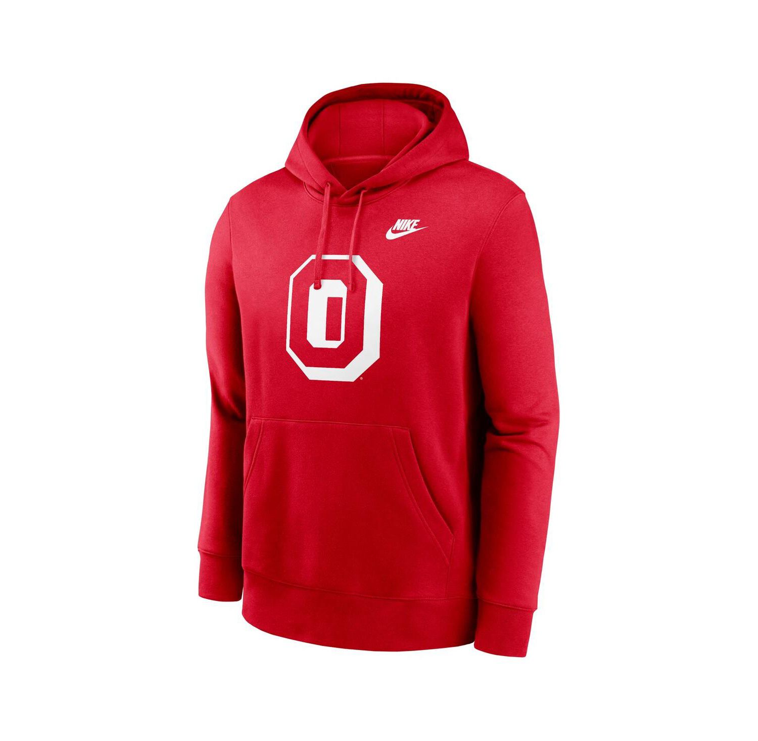 Men's Scarlet Ohio State Buckeyes Legacy Logo Club Fleece Pullover Hoodie