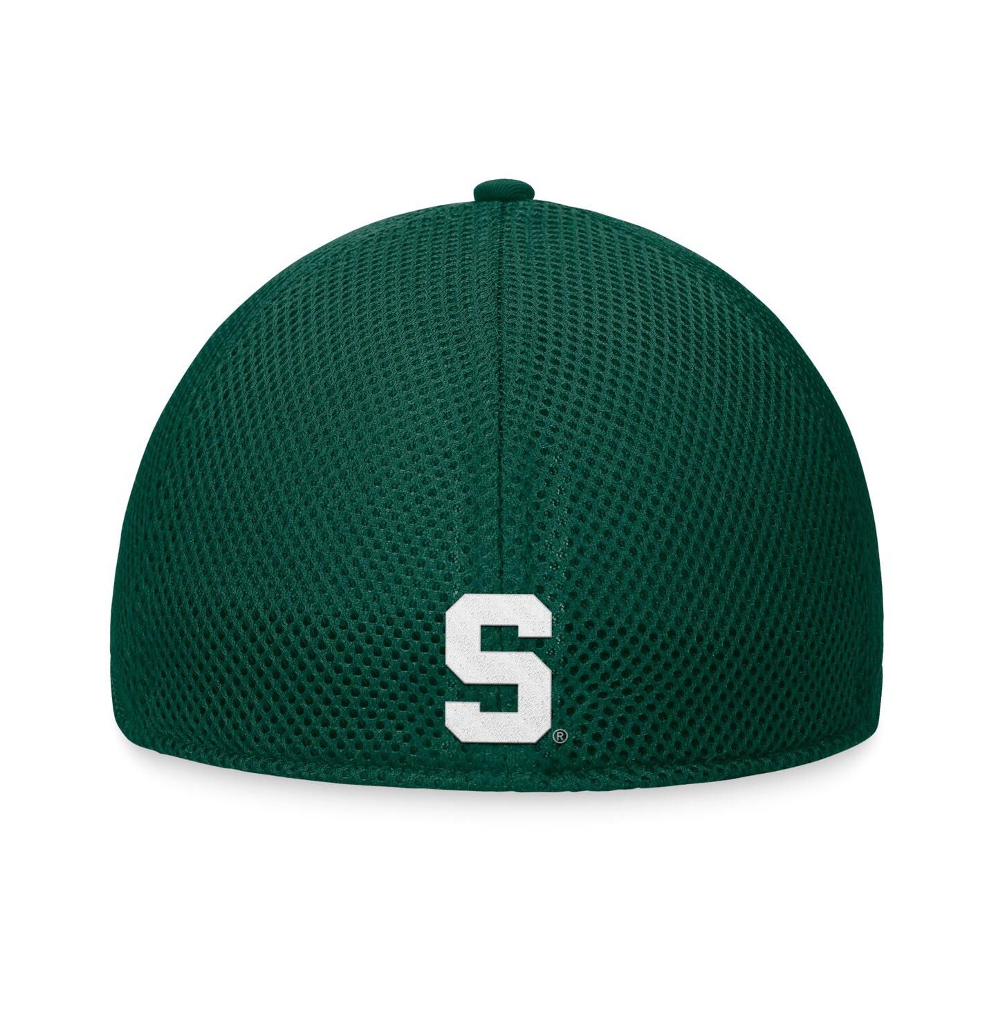 Мужская кепка Top of the World Green Michigan State Spartans Spacer Flex Hat — фото 4