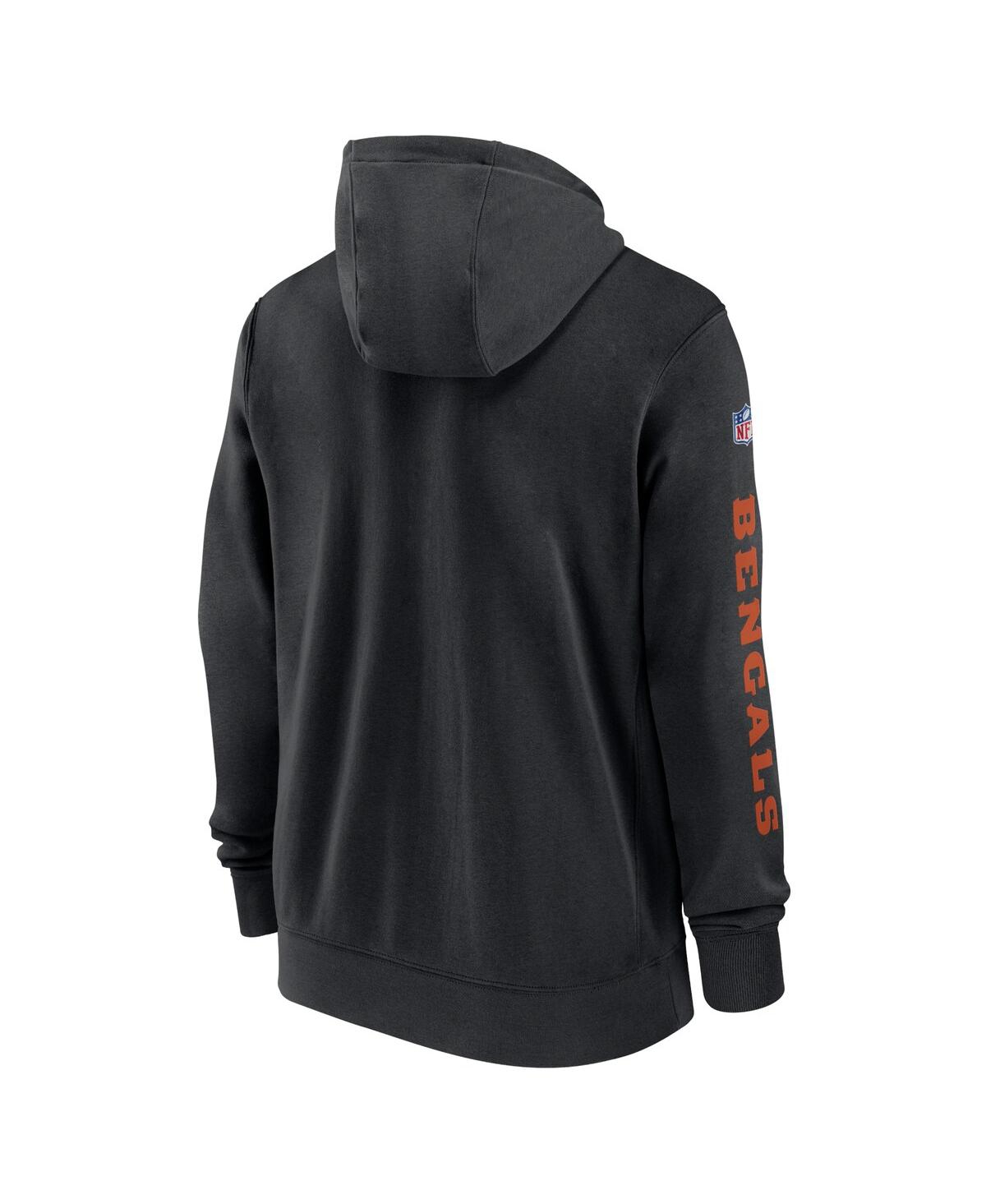 Nike Men'sCincinnati Bengals 2024 Sideline Club Full-Zip Hoodie - Black