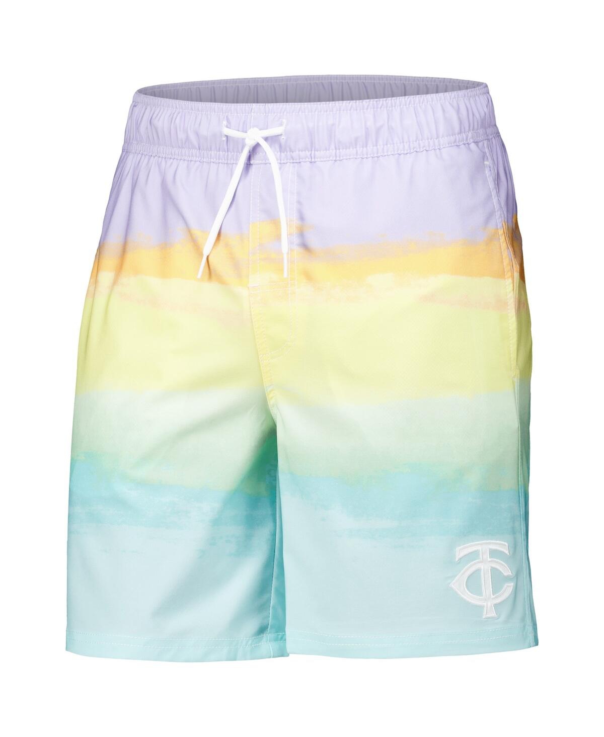 G-III SPORTS BY CARL BANKS MEN'S MINNESOTA TWINS PERFECT GAME VOLLEY BOARD SHORTS 