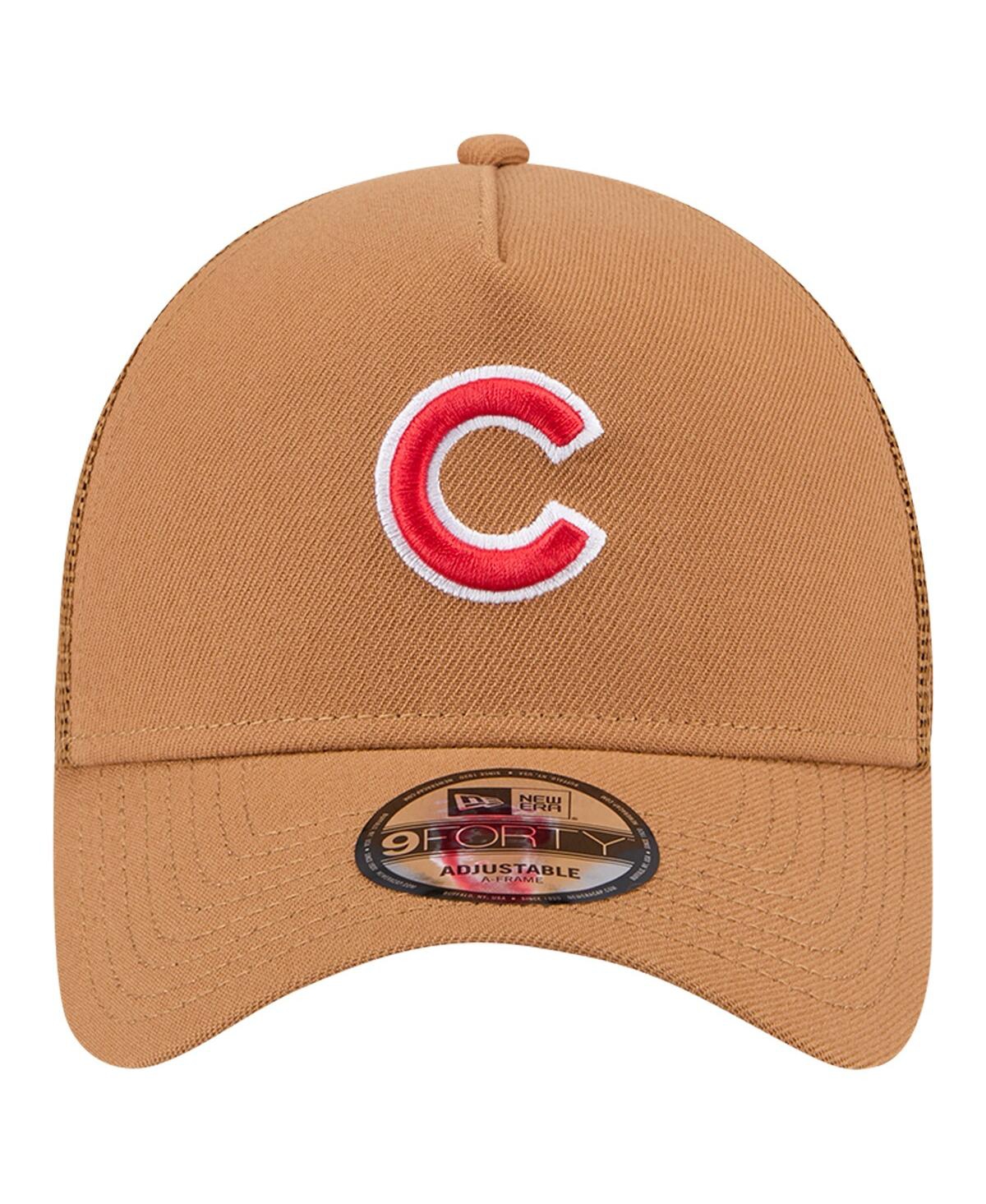 New Era Men's Brown Chicago Cubs A-frame Trucker 9forty Adjustable Hat In Brown