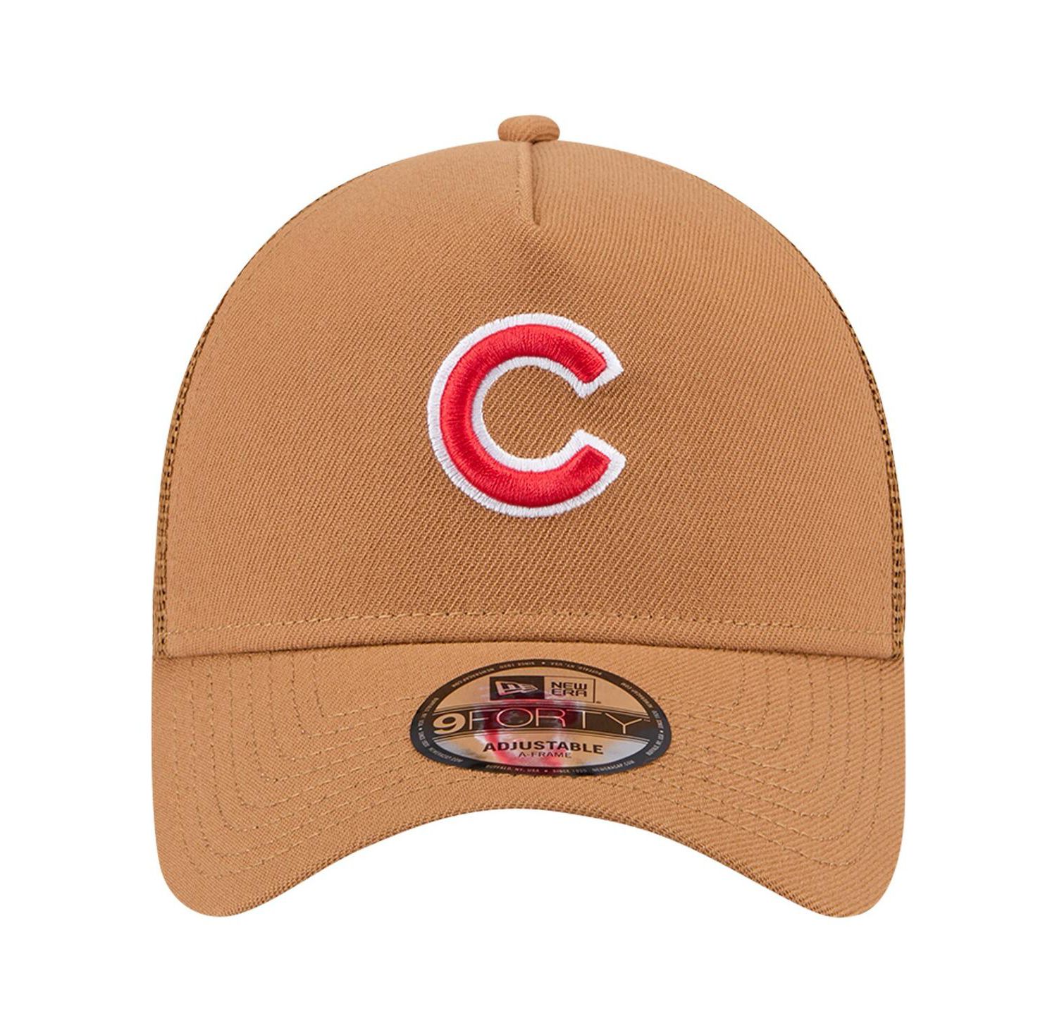 Men's Brown Chicago Cubs A-Frame Trucker 9FORTY Adjustable Hat