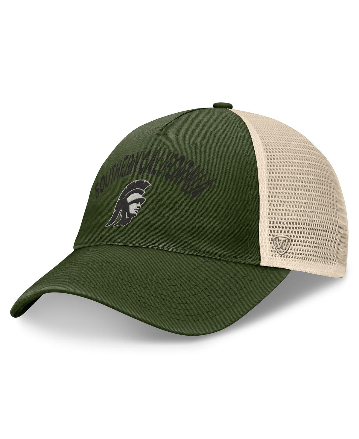 Top Of The World Men's Hunter Green Usc Trojans Oht Military Appreciation Glory Trucker Adjustable Hat In Hunter Green