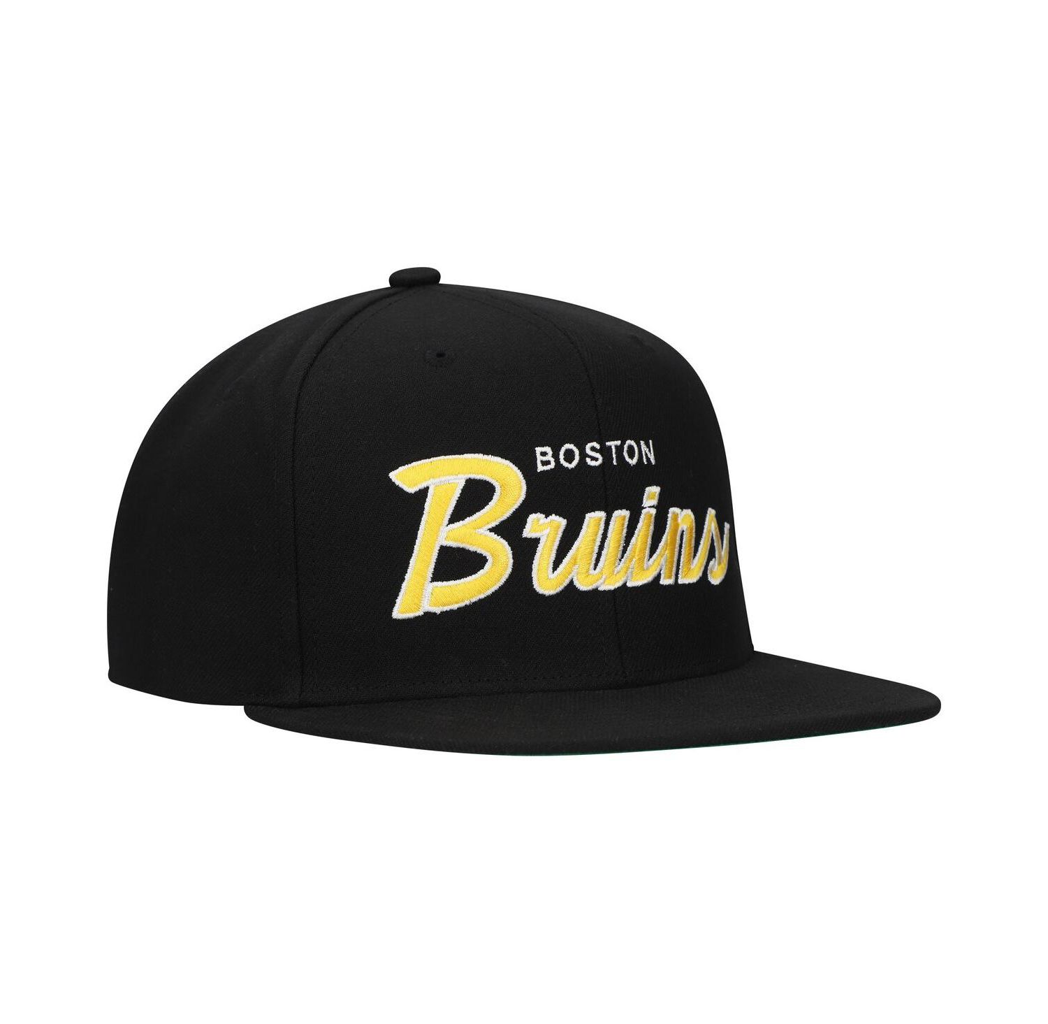 Men's Black Boston Bruins Core Team Script 2.0 Snapback Hat