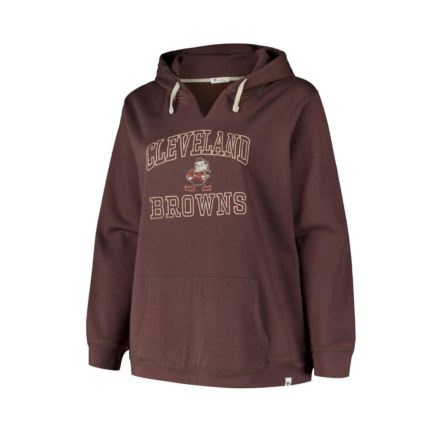 Women's Plus Size Brown Cleveland Browns Kennedy Pullover Hoodie
