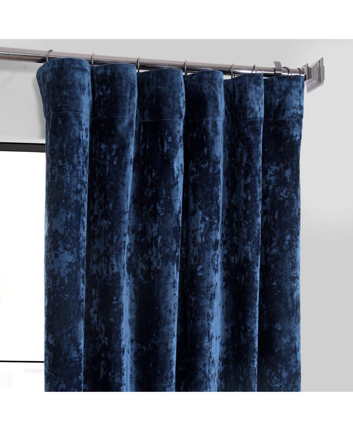 Half Price Drapes Sapphire Blue Lush Crush Velvet Room Darkening Curtain