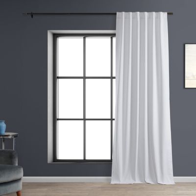 White Performance Linen Hotel Blackout Curtain