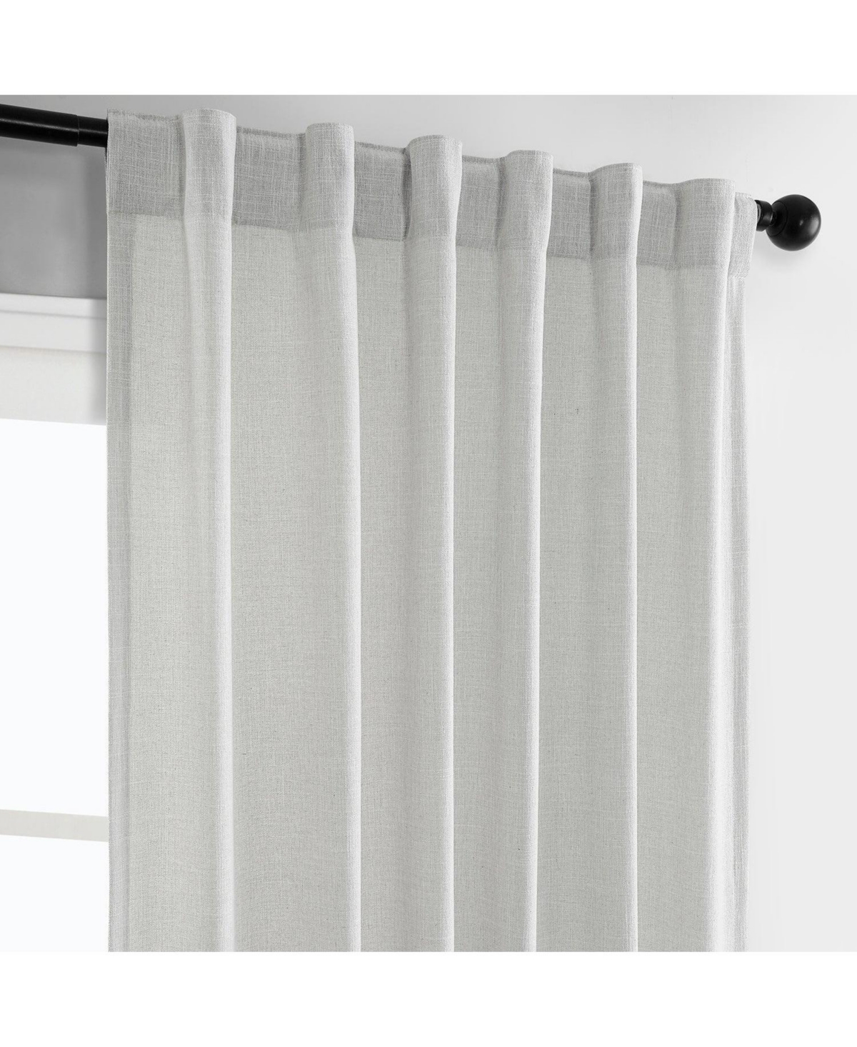 Half Price Drapes Off White Simply Faux Linen Curtain Pair (2 Panels) In White