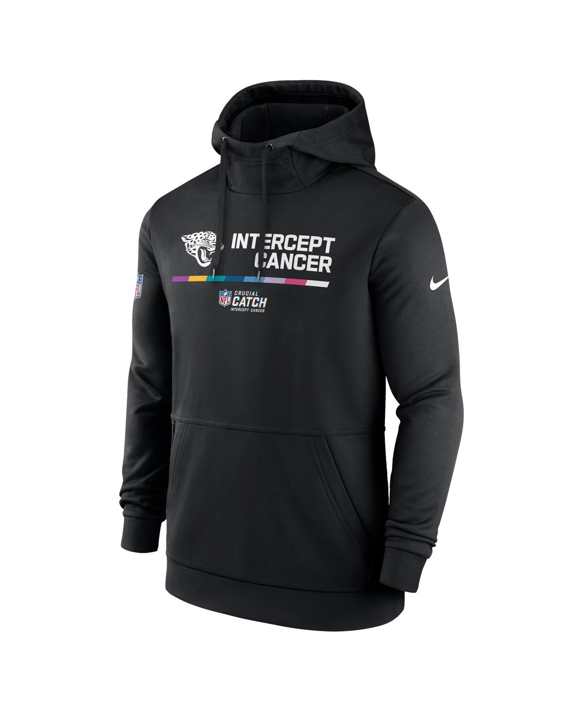 Nike Men'sJacksonville Jaguars Nfl Crucial Catch Therma Performance Pullover Hoodie - Black