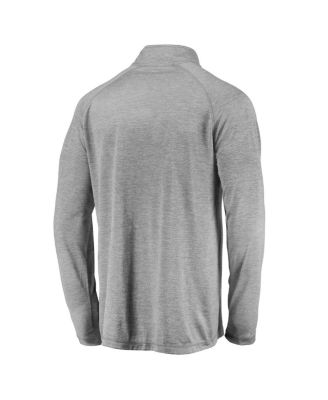 Men's Gray Minnesota Golden Gophers Striated Raglan Lightweight Quarter-Zip Top
