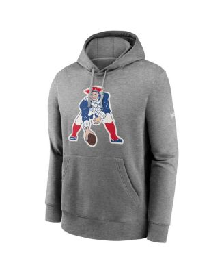 Men's Heathered Gray New England Patriots Rewind Club Fleece Pullover Hoodie