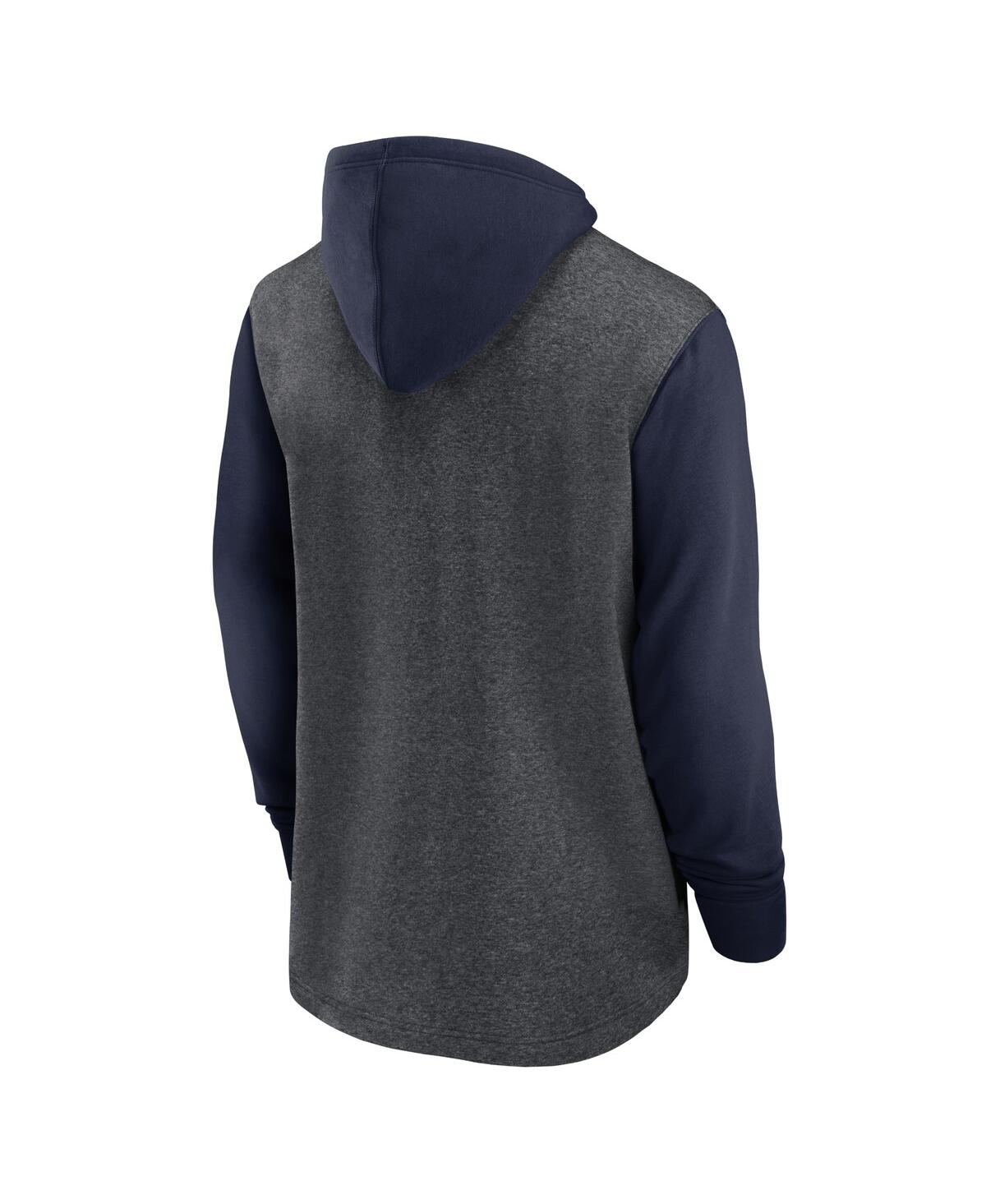Nike Men's Heathered Charcoal/navy Tennessee Titans Surrey Legacy Pullover Hoodie In Heather Charcoal,navy