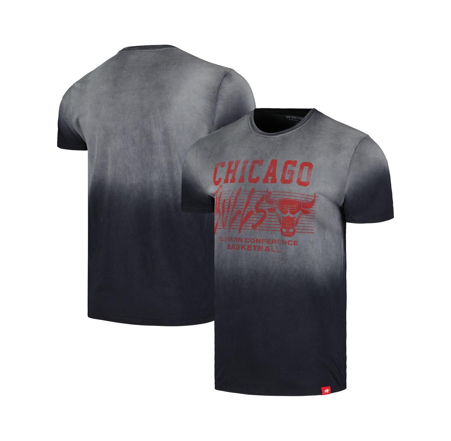 Men's and Women's Black Chicago Bulls Bingham Sun-Fade T-Shirt