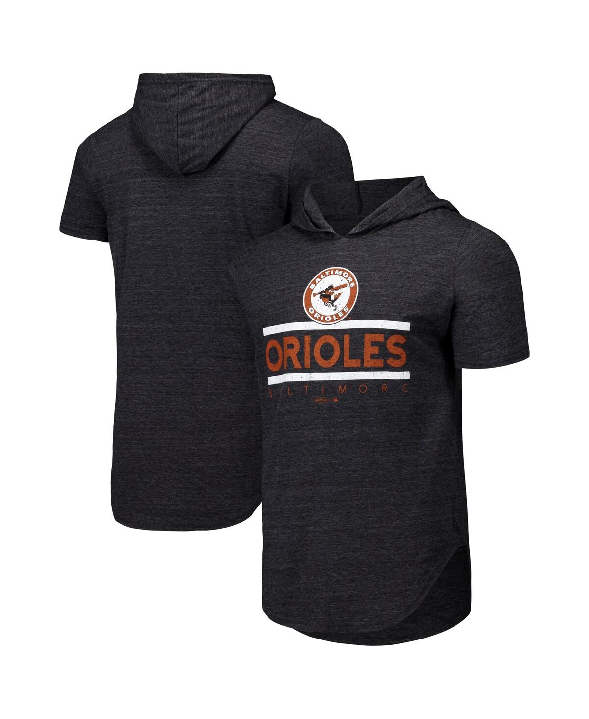 Men's Black Baltimore Orioles Tri-Blend Hoodie T-Shirt - Black