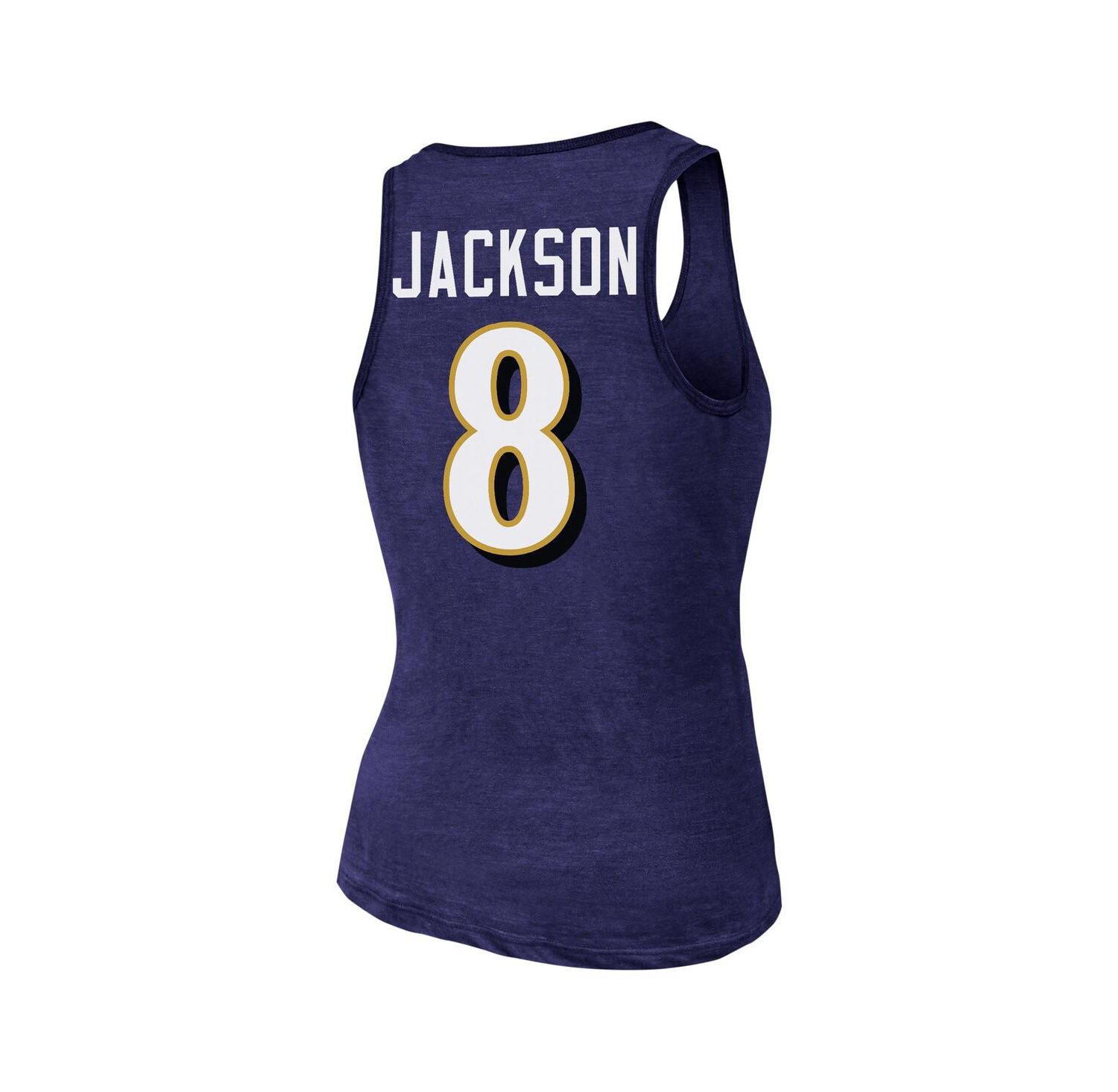 Women's Lamar Jackson Purple Baltimore Ravens Name & Number Tri-Blend Tank Top
