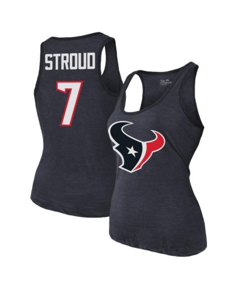 Женский топ Majestic C.J. Stroud Navy Houston Texans Name & Number Tri-Blend