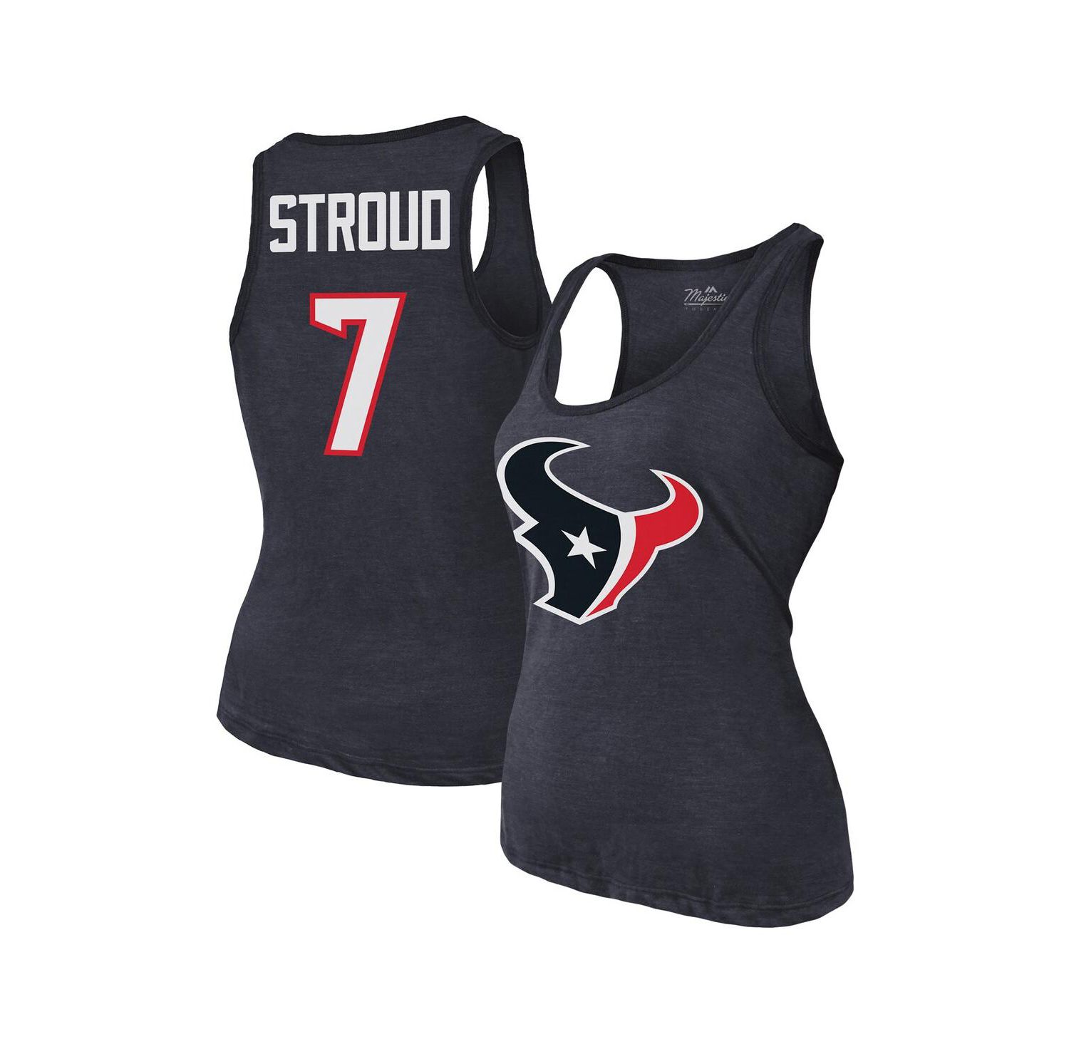 Women's C.J. Stroud Navy Houston Texans Name & Number Tri-Blend Tank Top