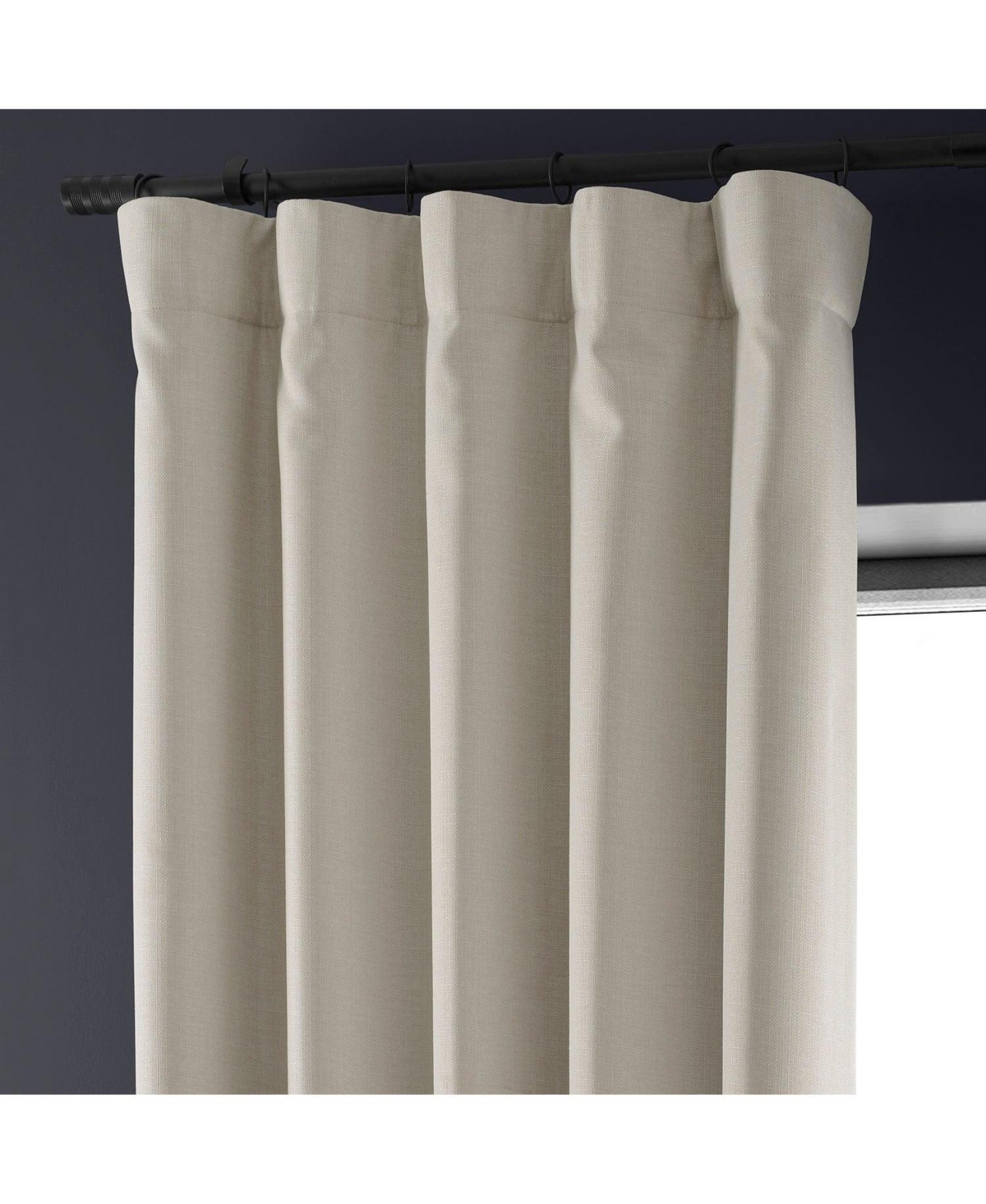 Half Price Drapes Caravan Beige Faux Linen Hotel Blackout Curtain In Beige,tan