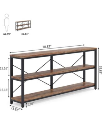 71" Sofa Tables,Extra Long Couch Table, Narrow Long Console Table, Entryway Table,Sofa Table with 3 Tiers Storage Shelves