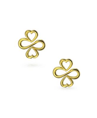 Ayllu Intertwine Symbol Heart Infinity Clover Stud Earrings Rose Gold Plated Sterling Silver