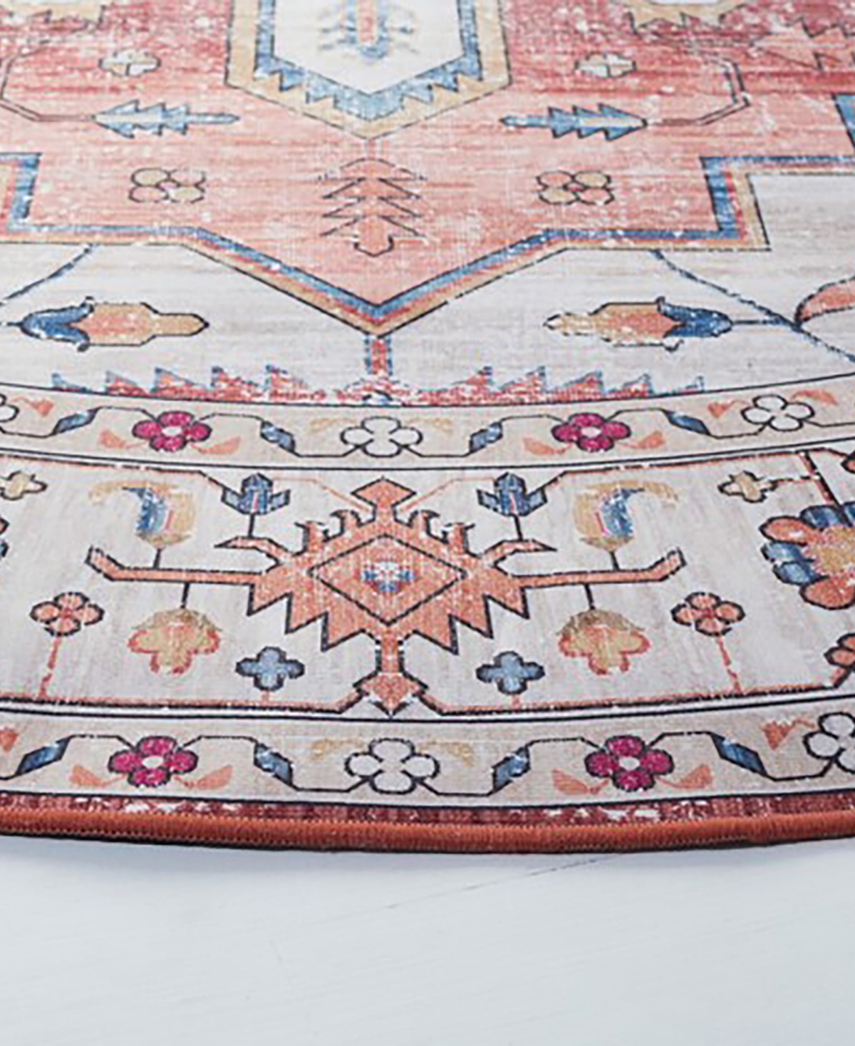 Safavieh Tucson Washable TSN109B 5'x5' Area Rug -Blue