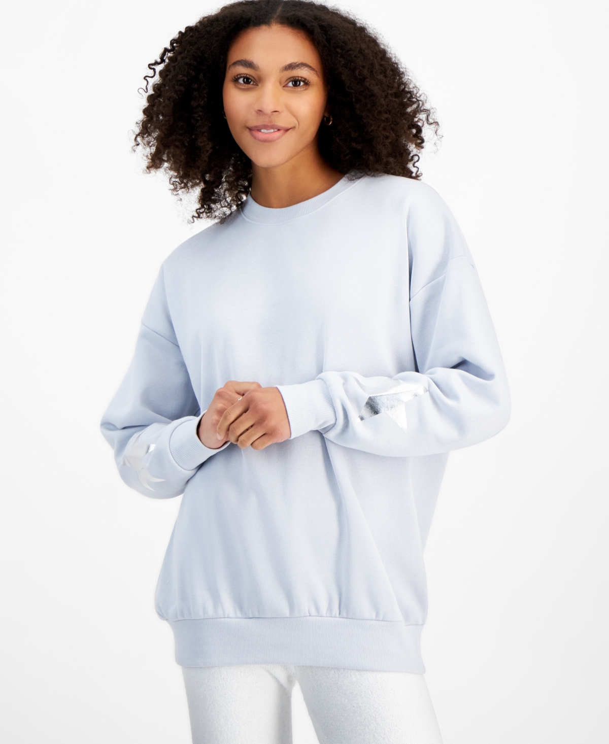 Juniors' Graphic Fleece Crewneck Sweatshirt - Lavender Haze