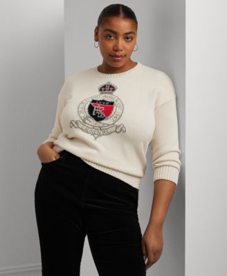 Lauren Ralph Lauren - Plus Size Intarsia-Knit Crest Sweater