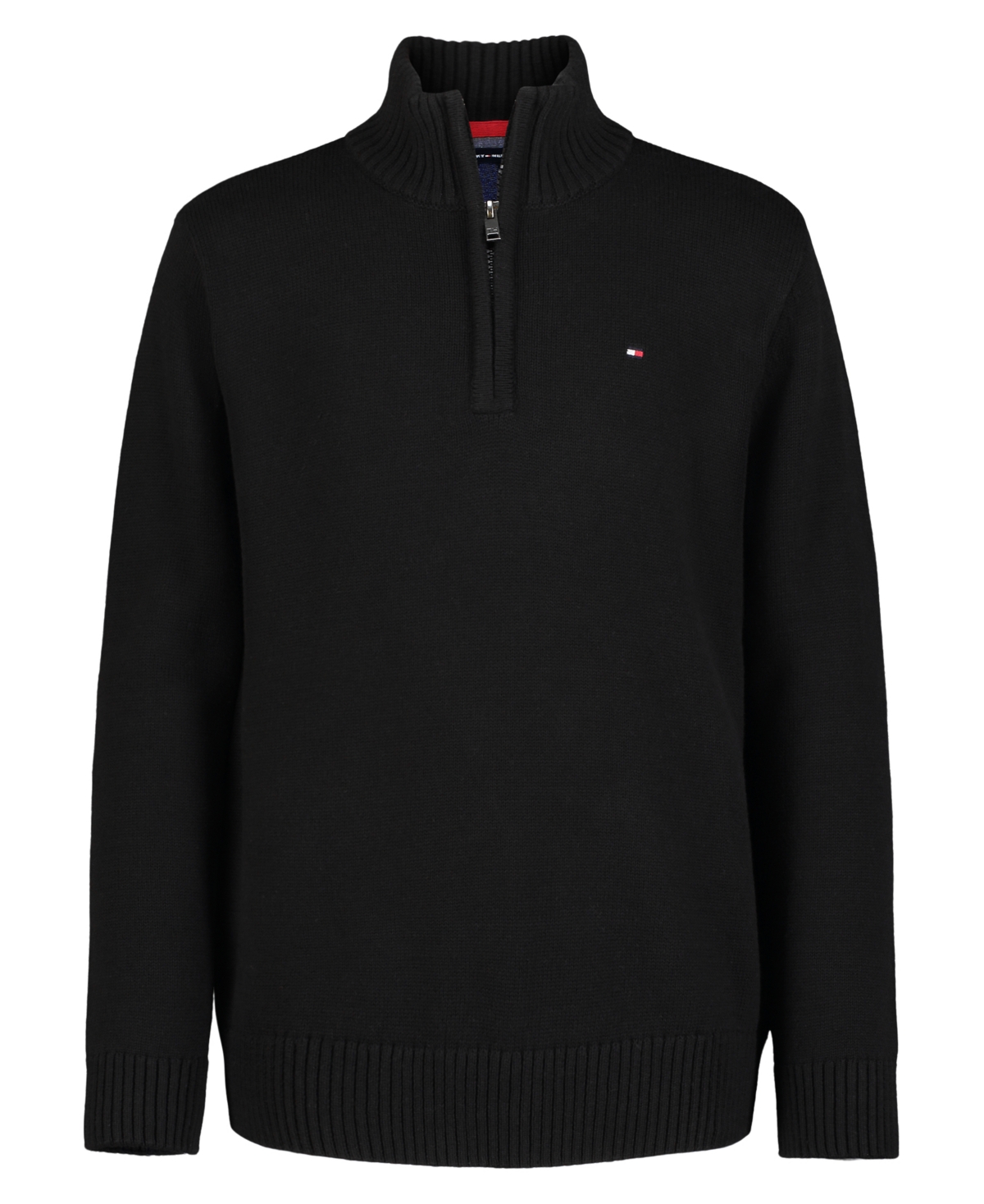 Tommy Hilfiger Toddler And Little Boys Solid 1/4 Zip Sweater In Tommy Black