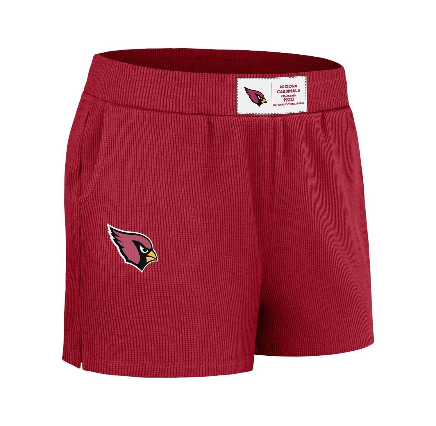 Women's Cardinal Arizona Cardinals Waffle Knit Long Sleeve T-Shirt & Shorts Lounge Set