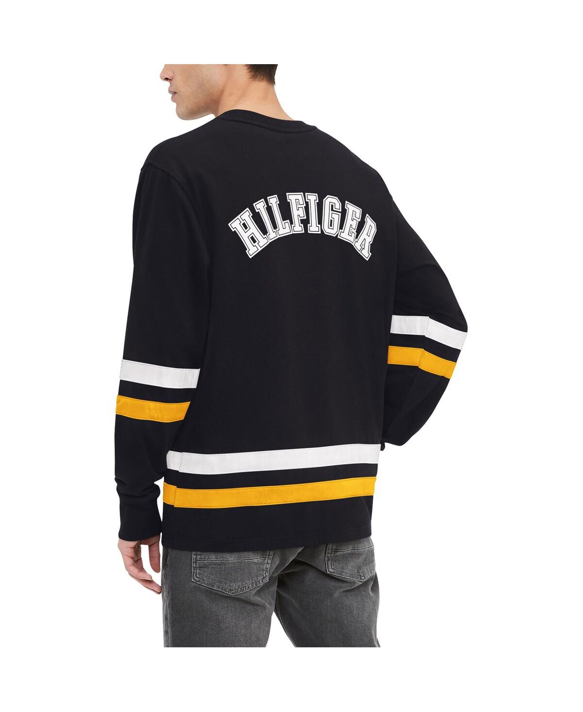 Tommy Hilfiger Men's Black Pittsburgh Penguins Nolan Long Sleeve T-shirt In Black