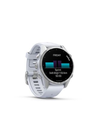fenix 8 43mm, AMOLED, Outdoor & Fitness GPS Smartwatch, Glass, Stainless Steel/Whitestone, WW